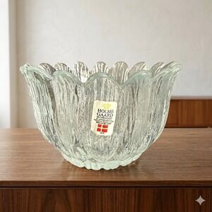 Holmegaard Copenhagen Crystal‎ Textured Glass Votive Candle Holder Denmark